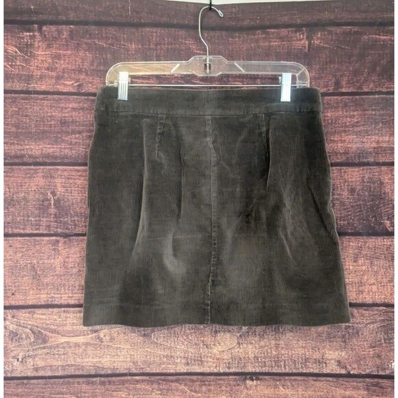 Banana Republic Gray Corduroy Mini Skirt Size 4 With Pockets - Picture 2 of 7